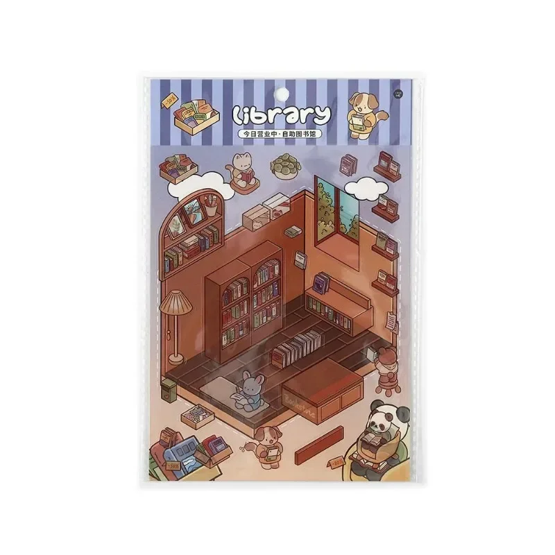 1pcs 3D PET Cute Cartoon Miniature Scene Stickers Hand Account DIY Landscaping Decoration Visual Stacking Gift Party Favors