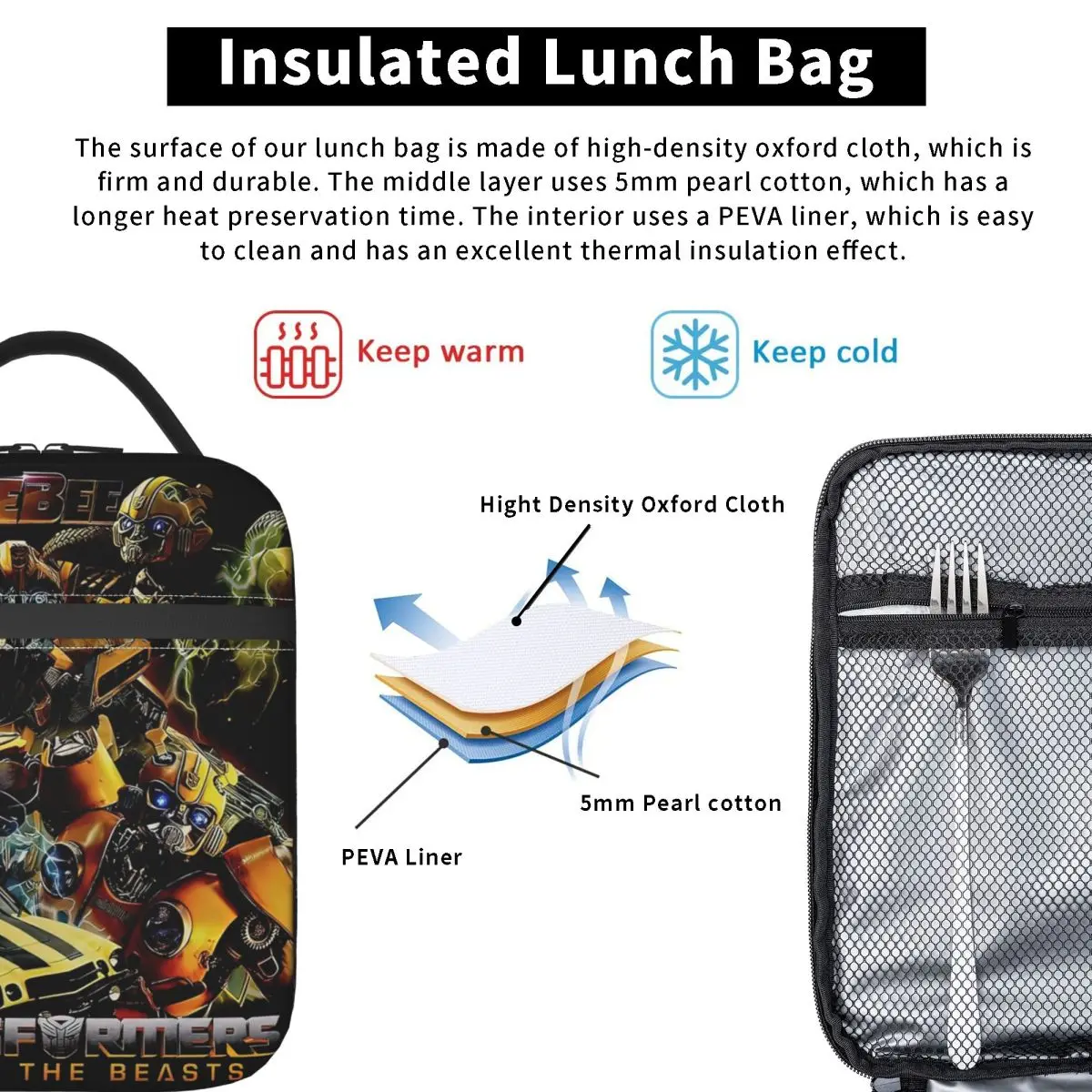 Lunchbox Rise Of The Beasts Movie Transformers Merch Lunchcontainer Modekoeler Thermische Bento Box voor school
