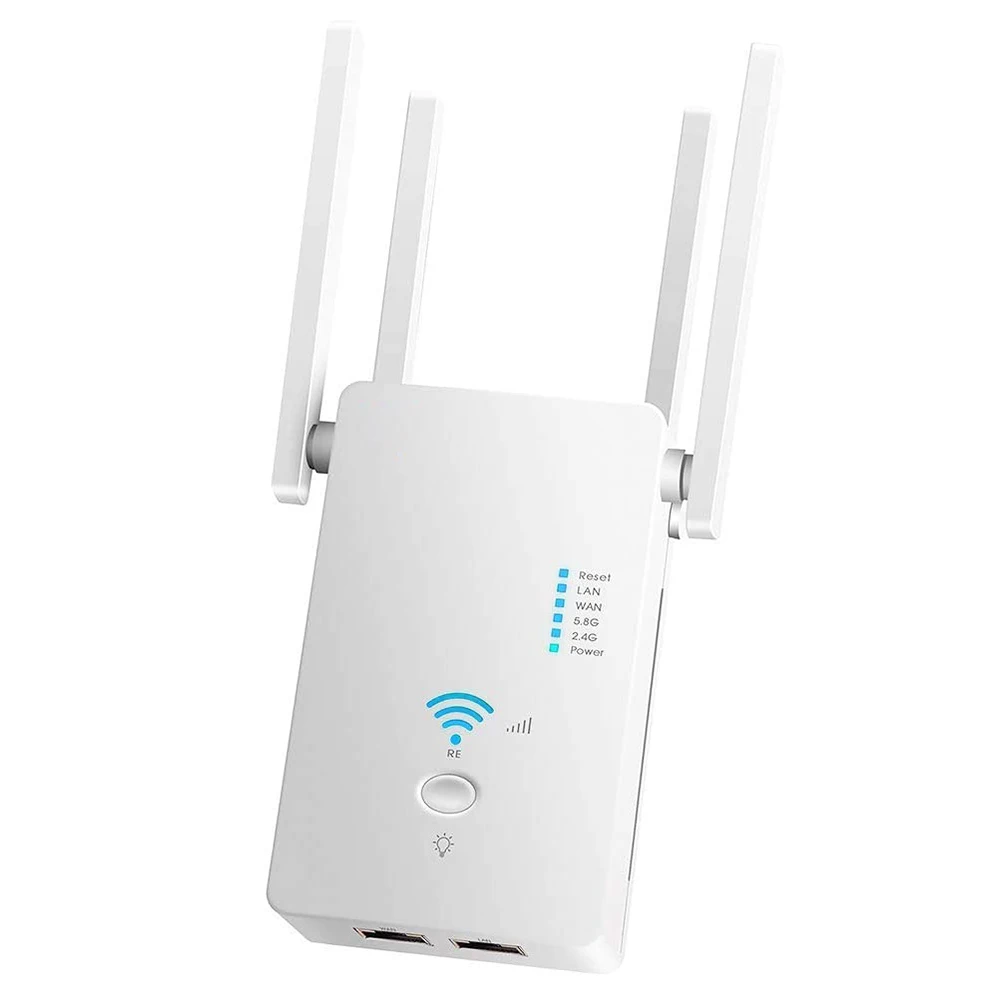 

AC1200 Wireless 5G WiFi Extender Router AP Dual Band Repeater Booster Signal 802.11AC Long Range 1200Mbps Wi-Fi Access Point