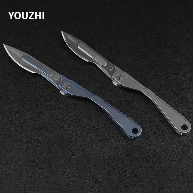 NEW Titanium Alloy Scalpel Fast Open Medical Folding Knife Outdoor Unpacking Pocket Knife Outdoor Camping Knife No. 23 Scalpel