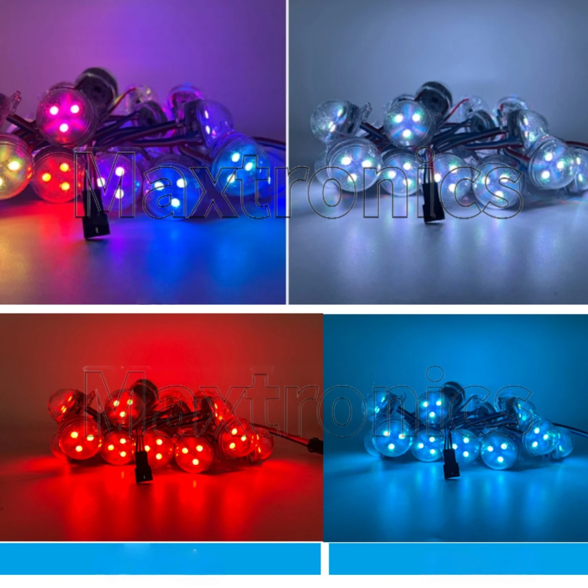 WS2811 Guscio trasparente D30mm Moduli pixel LED diffusi DC12V 3 LED 5050 RGB LED String Light IP68 0,72 W/PCS Colore pieno 200 pezzi