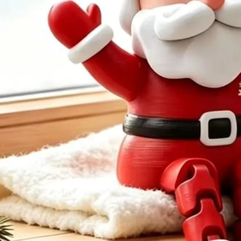 3D Printed Christmas Santa Claus Figurine, Desktop Ornament, Red Xmas Decor, Holiday Statue Decoration For Family & Friends