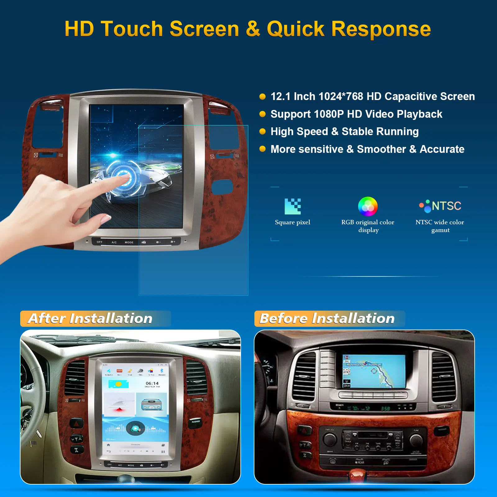 CUSP Tesla style Auto Radio Multimedia Video Player For TOYOTA LAND CRUISER 100 2002-2007 /LEXUS LX470 2003-2007 Android 11.0