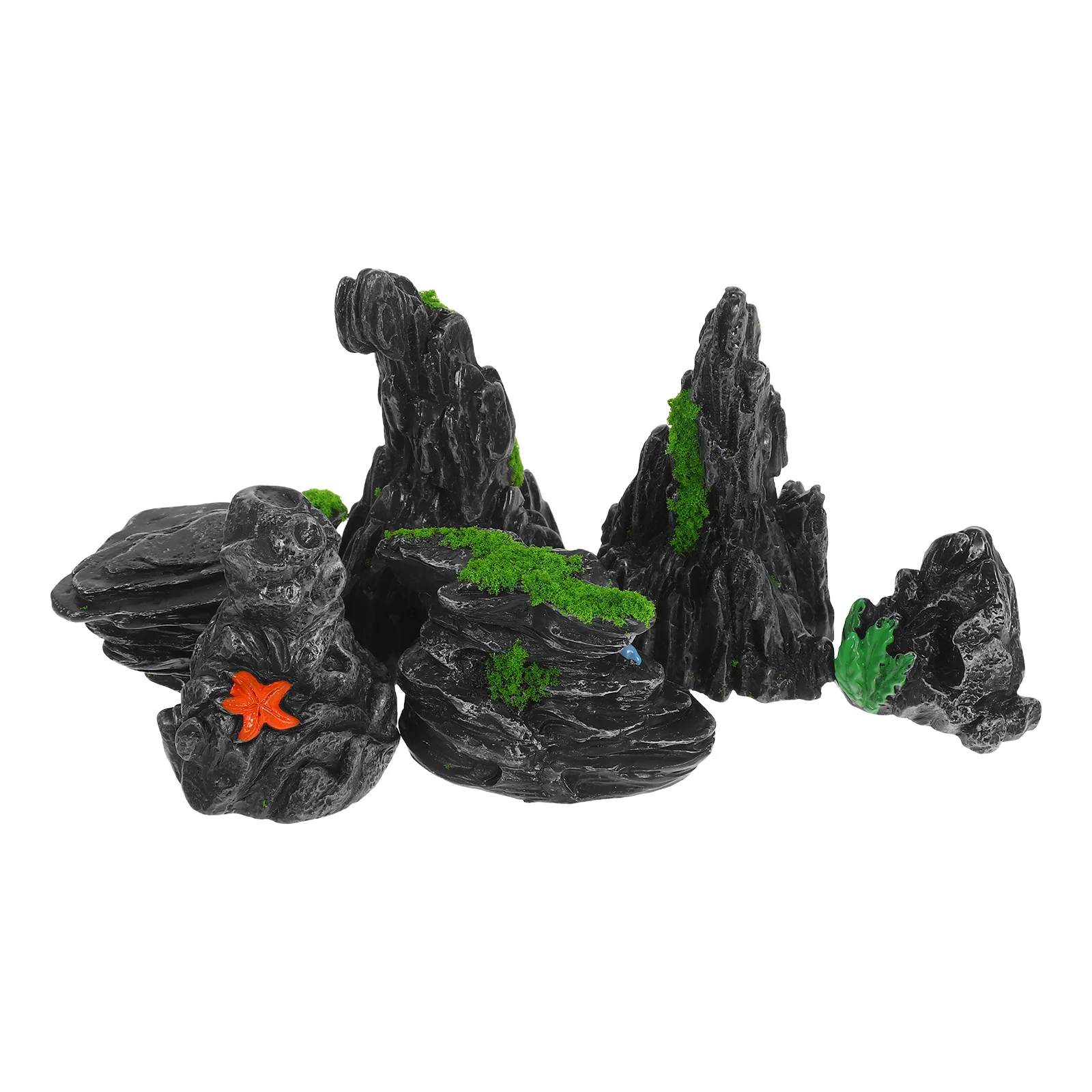 

6Pcs Realistic Resin Aquarium Decorative Rockery Natural Texture Mini Reef Stones Fish Tank Landscape Ornament
