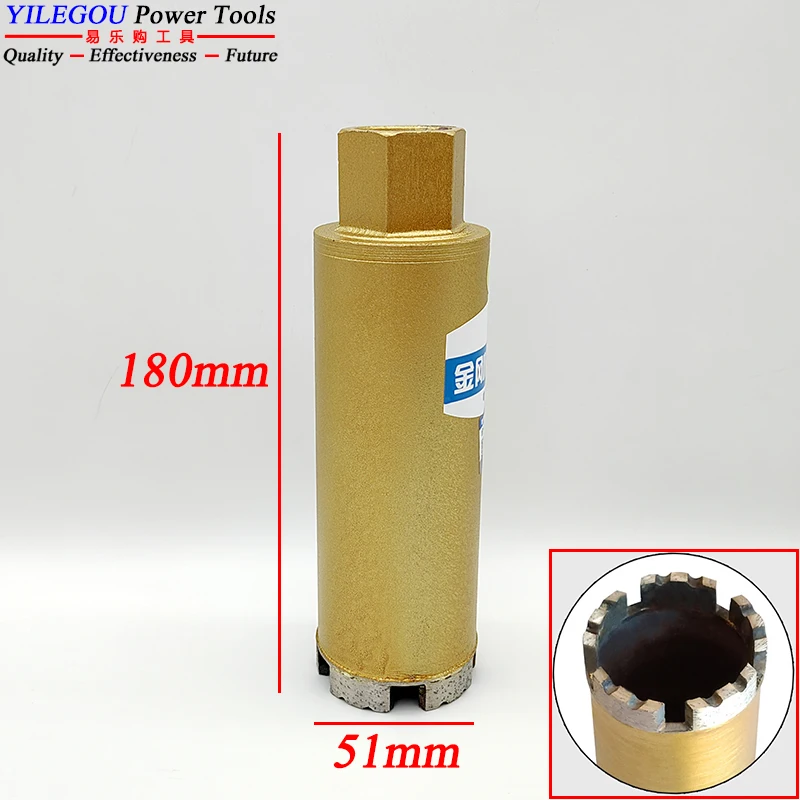 

51x180mm Wet Diamond Drill Bit Diameter 51mm Length 180mm 51*180 Diamond Core Bit With Water Use For Concrete Wall Drilling Hole