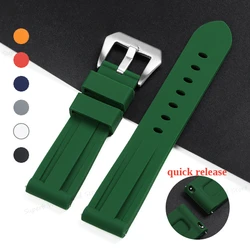 Rubber Watch Band for Panerai 20mm 22mm 24mm 26mm Quick Release Waterproof Silicone Sport Straps for Omega Men Women Wristbelts