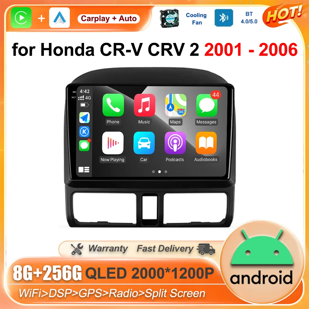 

9 '' Android OS Car Radio Multimedia HD Video Player for Honda CR-V CRV 2 2001 - 2006 GPS Navi Wireless Carplay BT 4G DSP Stereo