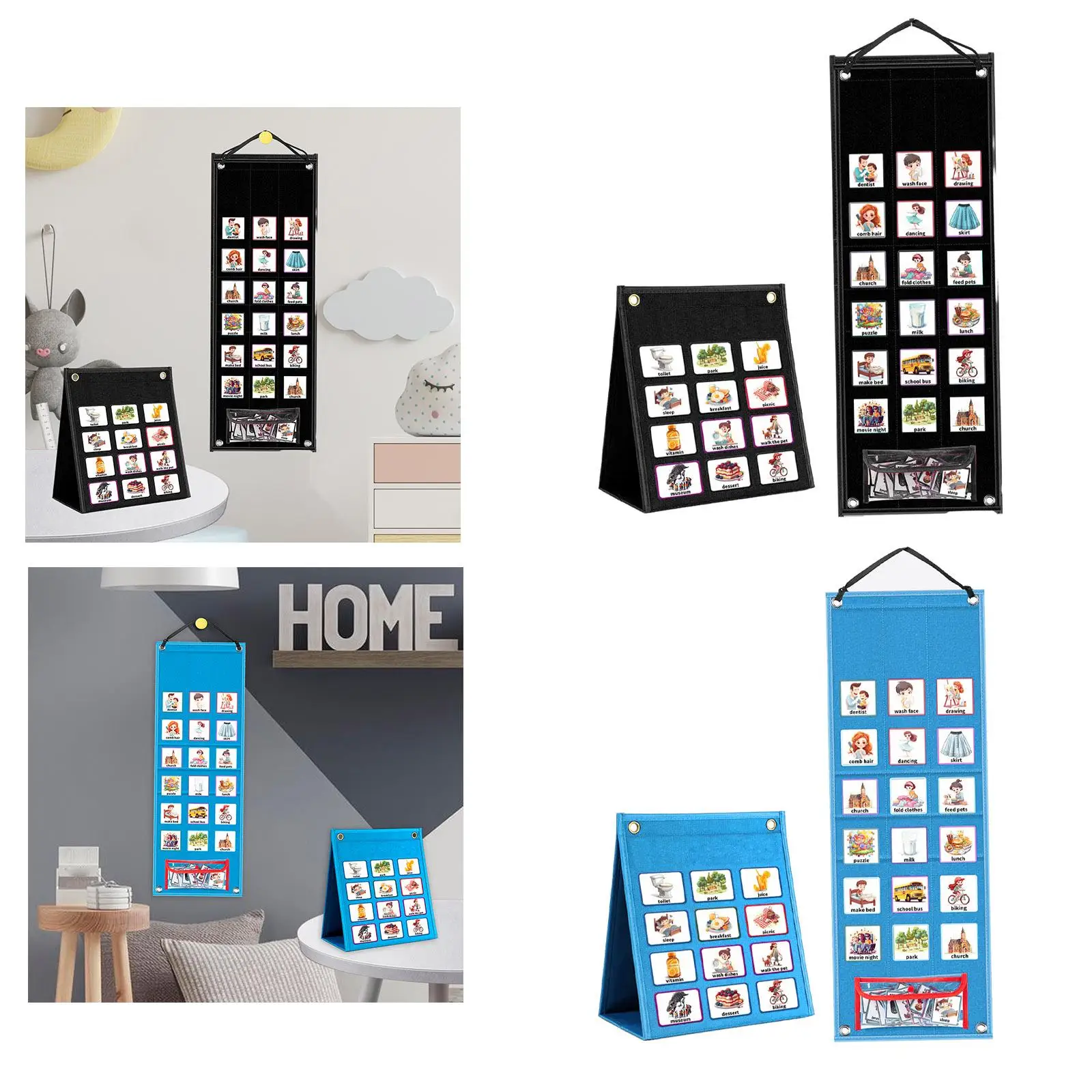 子供の視覚スケジュール壁の計画、教室のアクティビティツール、96枚のカード