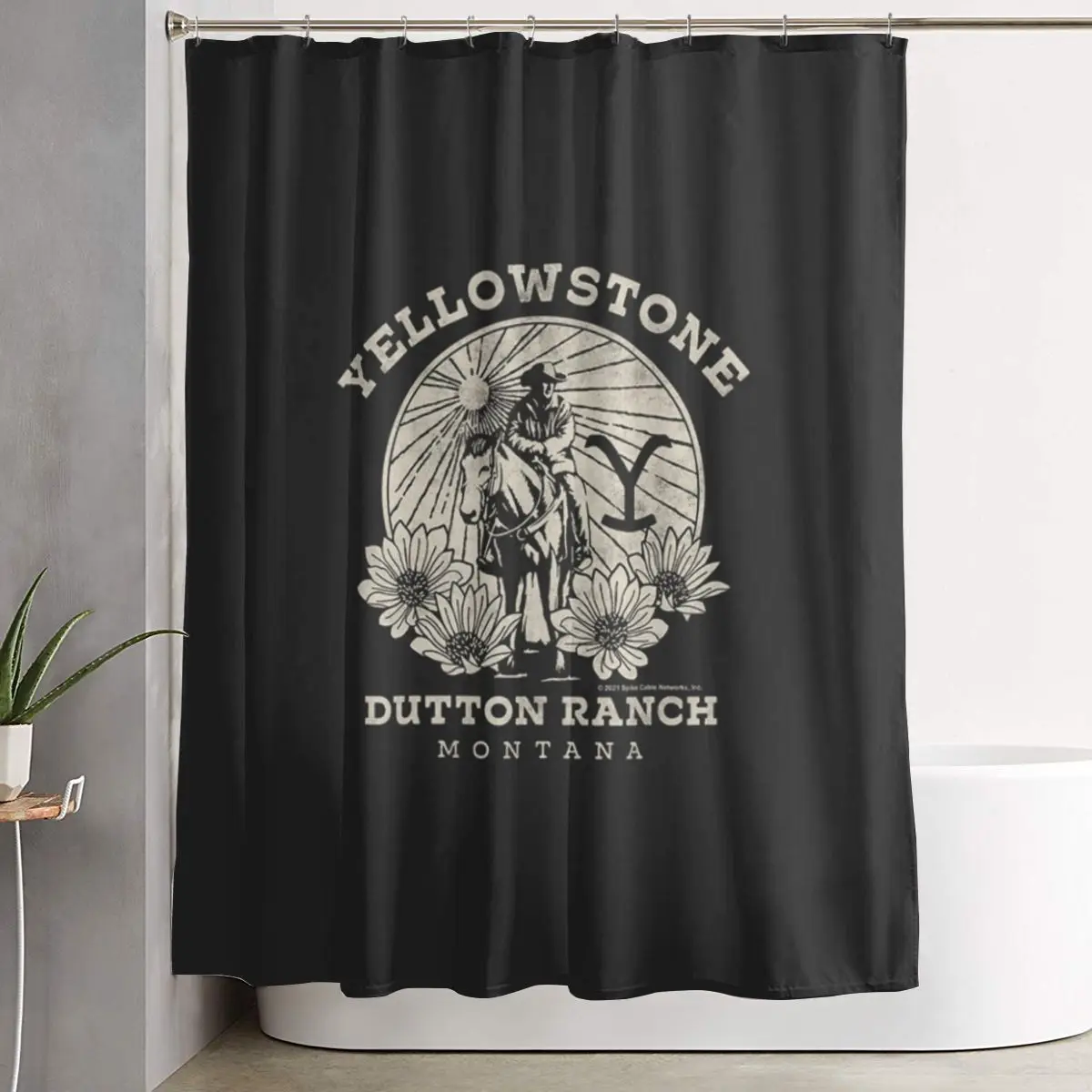 

Занавеска для душа Yellowstone Dutton Ranch, полиэстеровая, водонепроницаемая, с крючками