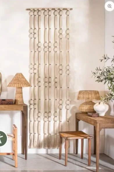 Handmade Ball Tassel Curtain Boho Room Divider Partition Screen for Doorway Home Decoration