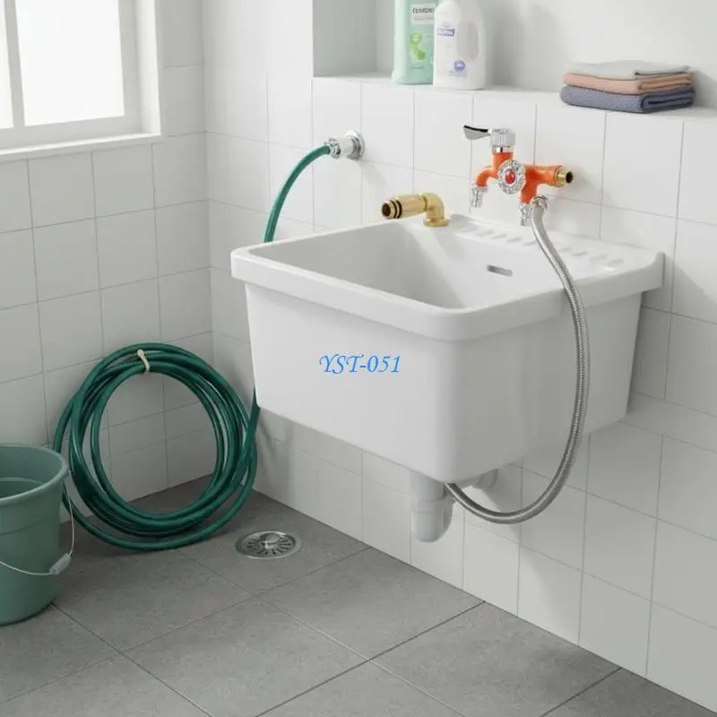 

E15A Cold Weather Resistant Washing Machine Faucet Leak Proof Plastic Valves Modern Design Easy Installation Guide 130mm