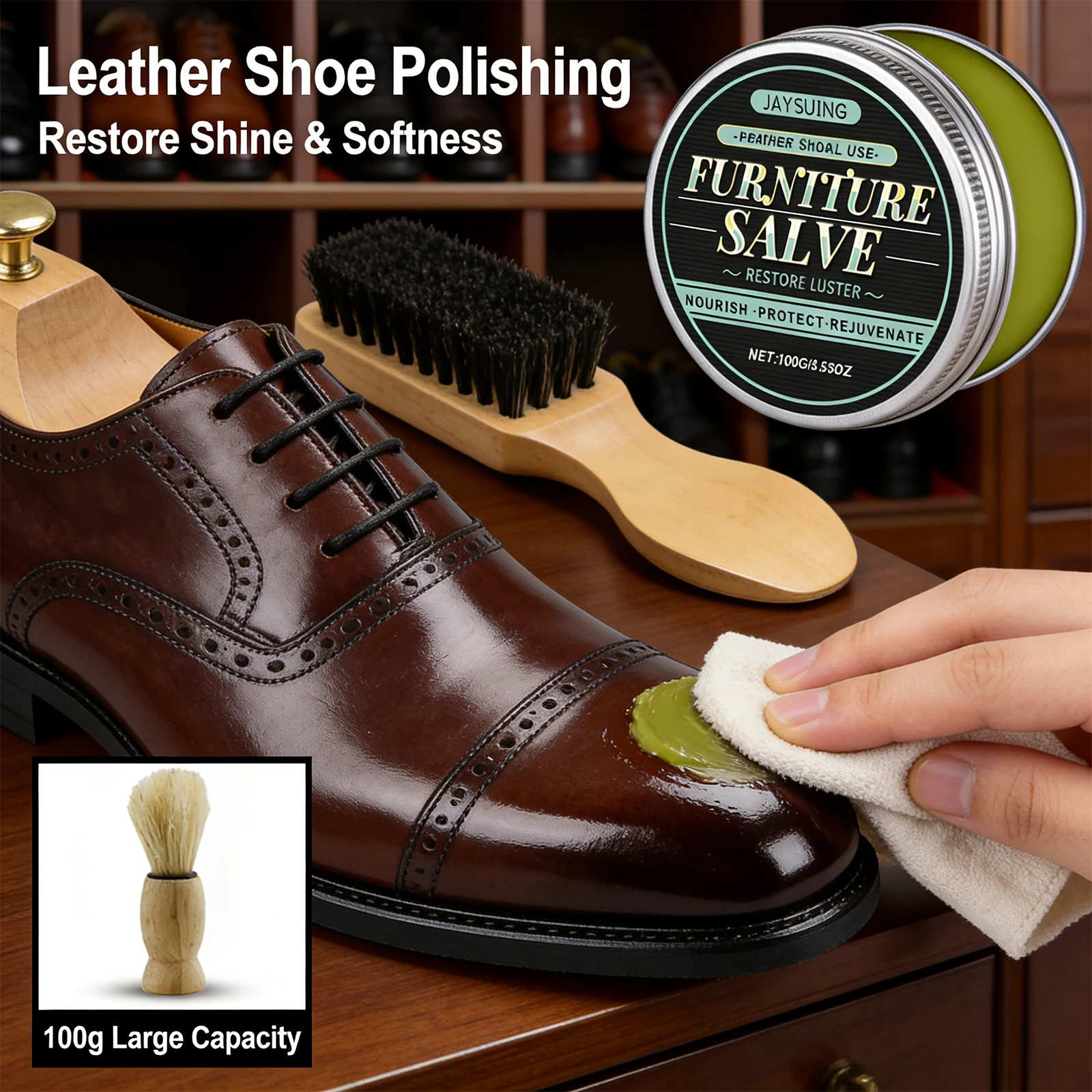 

Leather Furniture Care Ointment Deeply Nourishing Leather Fiber Restoring Softness Remove Scratches High-End Leather Maintenance