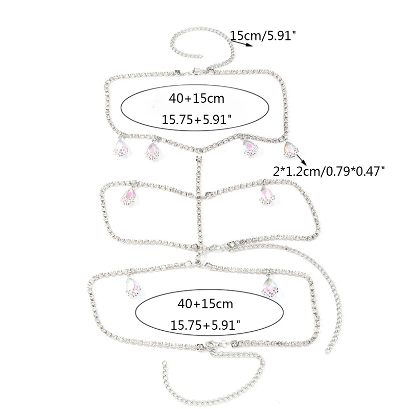 New Gothic Leg Chain Belt for Rhinestone Multi Layer Thigh Chain Party Decor for Lad