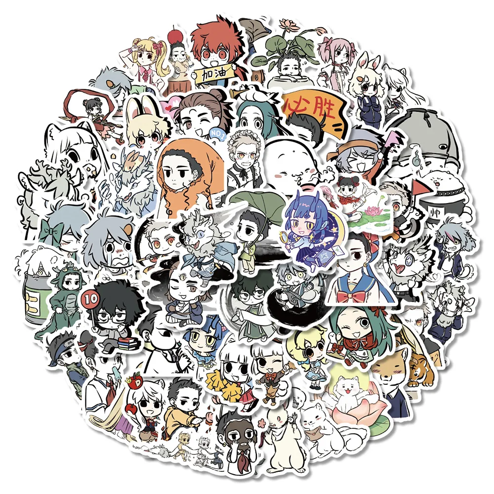 50/100PCS Non Umano Del Fumetto Adesivi Divertente Stile Cinese Animazione Decalcomanie Giocattoli FAI DA TE Notebook Valigia Telefono Frigorifero Chitarra