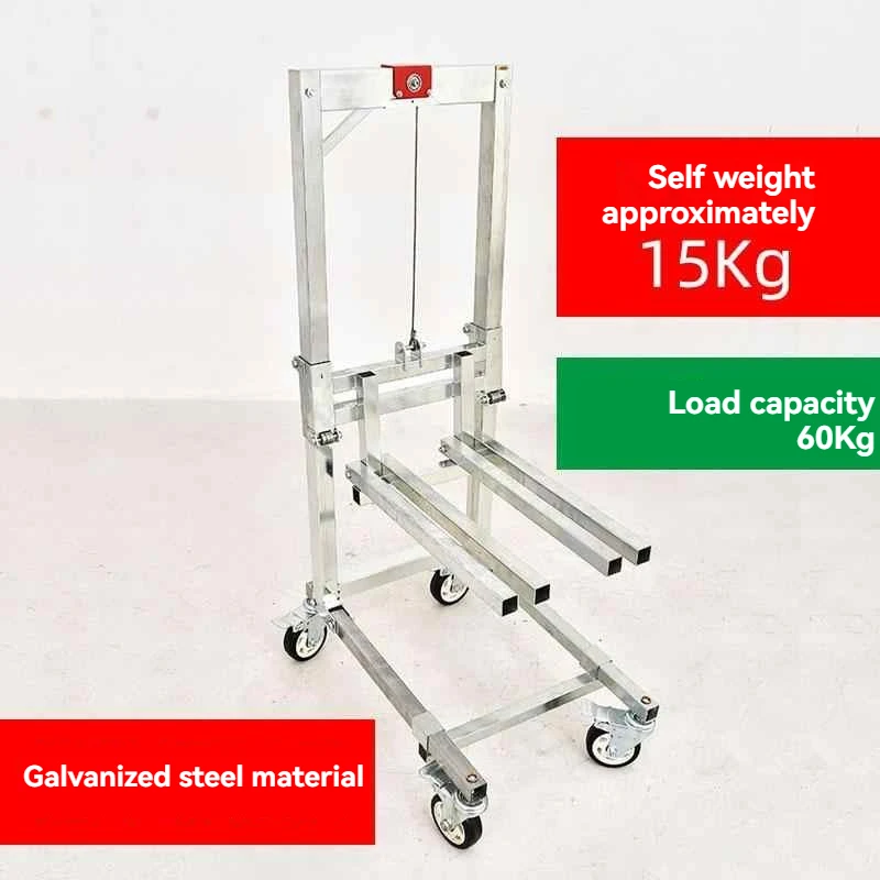 60Kg Adjustable Hand Cart Loading Artifact Lifting Handling Stacker Forklift Lift Portable Folding Retractable Trolley