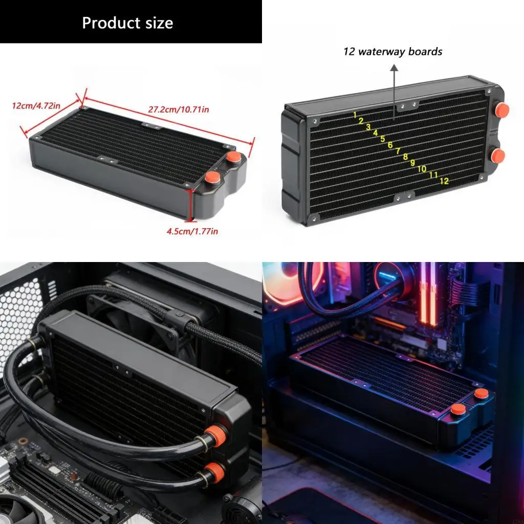J78A Universal 120mm Fan Compatible Double Layer Water Cooling Radiators For Computers