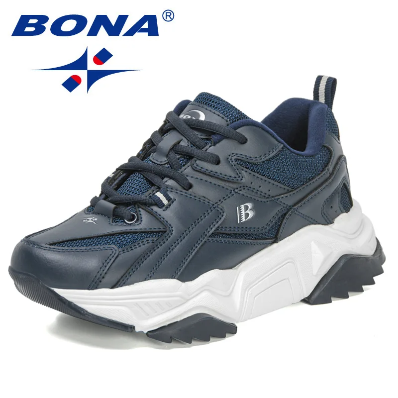 BONA-Sapatilhas de Plataforma Respiráveis para Mulher, Sapatos Esportivos, Treino, Corrida, Casual, Senhoras, Novos Designers, 2022