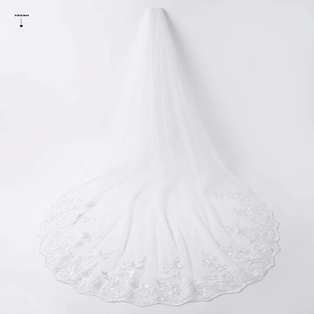 

Tail Sequin Lace Lace Bridal Veil with Comb 3/4M Long Veil White Wedding Veil Luxurious Lace Mesh Bridal Veil Bridal Accessories