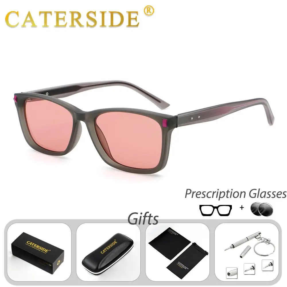 CATERSIDE Neue quadratische Korrektions-Sonnenbrille für Herren mit Federscharnier-Design, Korrektions-Sonnenbrille für Damen, Outdoor-Korrektionsbrille – Detail 5