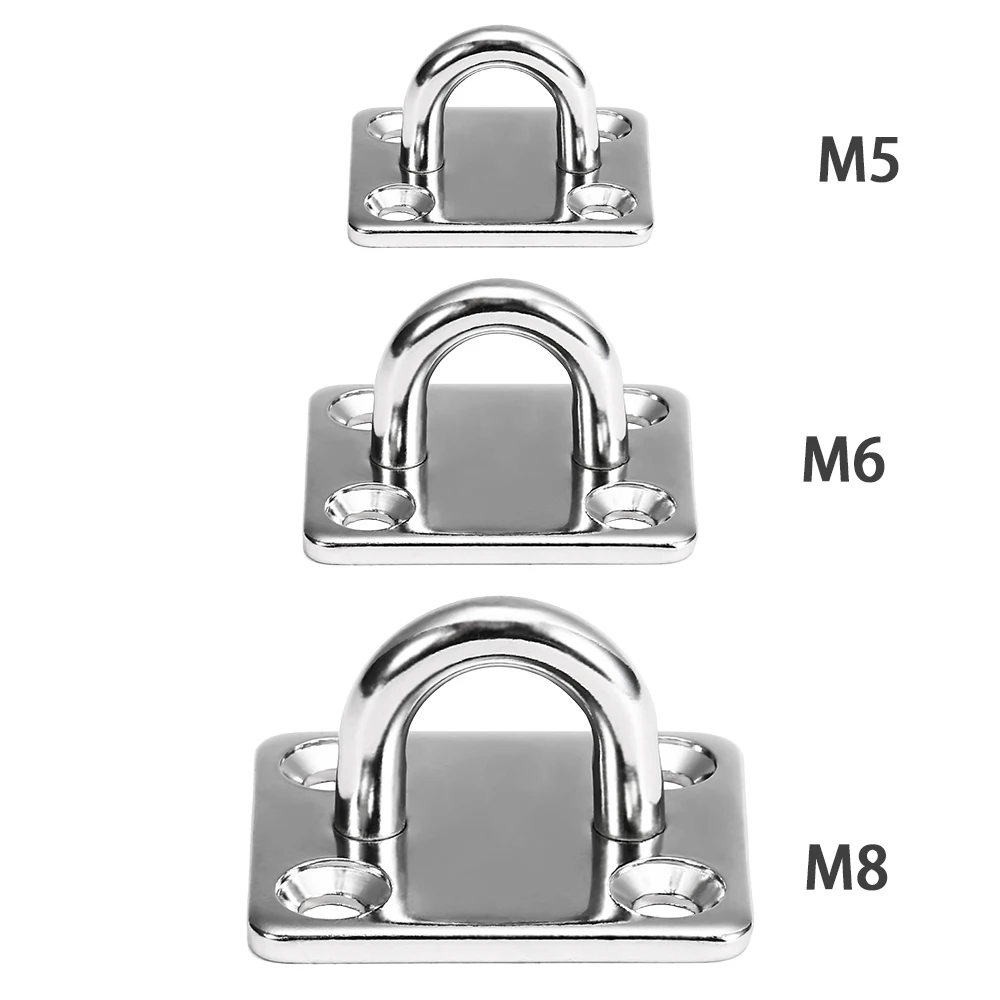 304 Stainless Steel Square Hook Gasket Hook Ceiling U-Shaped Heavy-Duty Hook Yoga Hammock Bracket Tool