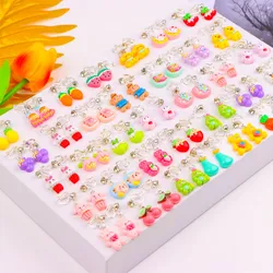 20Pairs/Lot Korean Cute Stawberry Flower Rabbit Fruit Girls Cartoon Without Pierced Ear Clip for Kids Children Jewelry Earrings