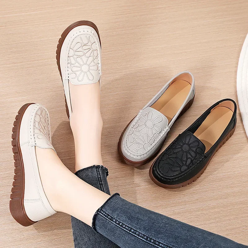 Women\'s Shoes Slip-on Loafers Ladies Casual Shoes Platform Wedge Moccasins Sneakers Comfortable Flat Shoes Zapatos Mujer 2024