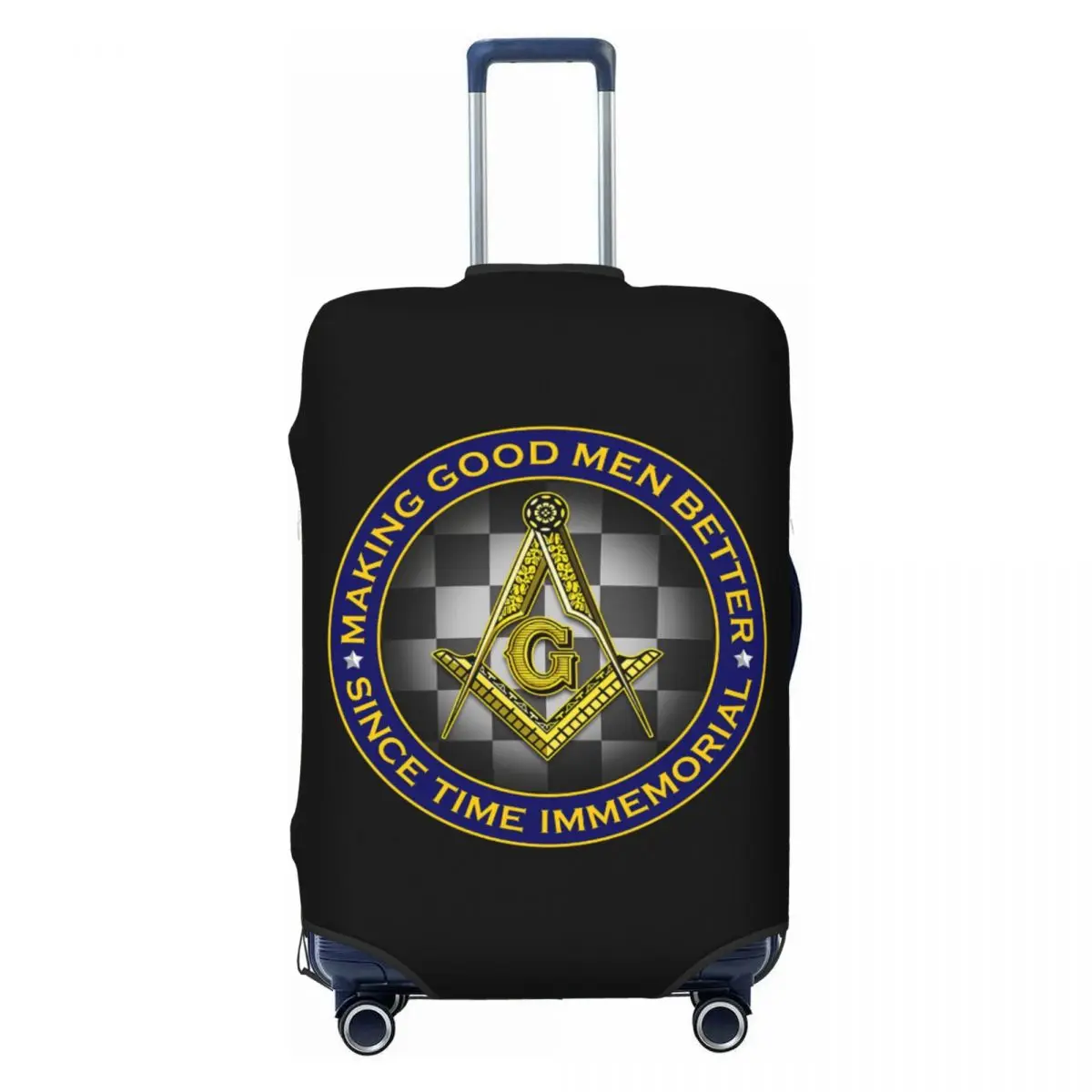 

Custom Funny Freemason Masonic Luggage Cover Protector Washable Mason Freemasonry Travel Suitcase Covers