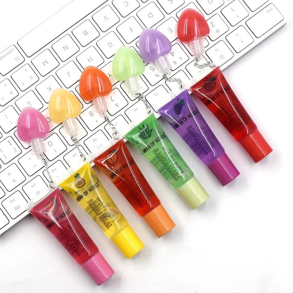 24Pcs 2 in 1 Cute Heart Sequins Glitter Lip Gloss Clear and Color Changing Moisturizing Lip Jelly Lips Care Lips Makeup