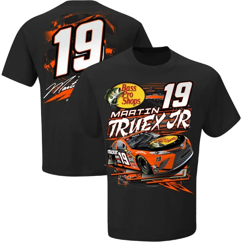 Martin Truex Jr 19 Motor Sports Racing Men's Athletic Lightweight Cotton Classic Short Sleeve Crewneck T-Shirt Tee Shirt