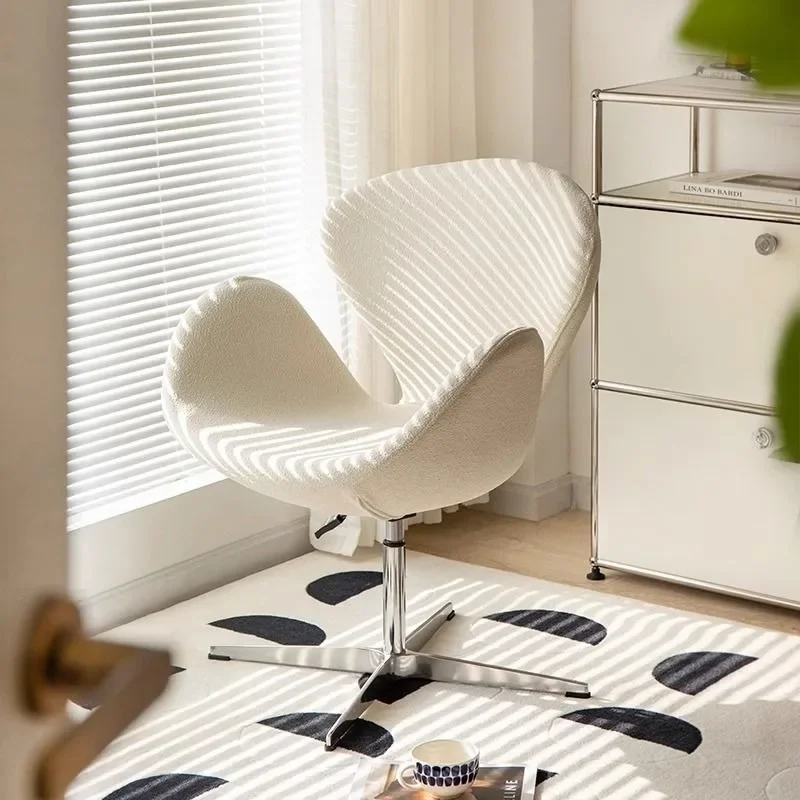 

Nordic Single Living Room Chair Rotatable Modern Simple Leisure Office Negotiation Chair Creative Luxury Aesthetic Furniture