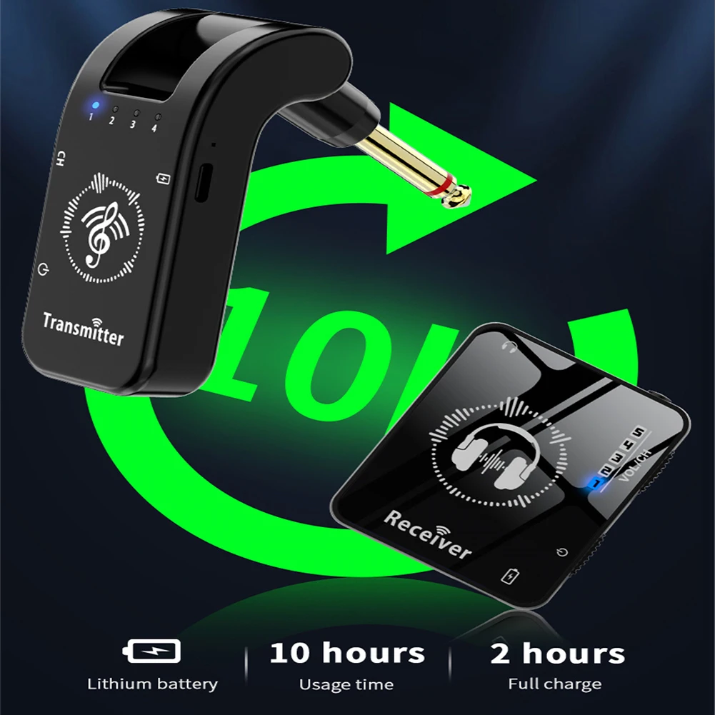 2.4GHz Wireless Ear Control System Transmitter Receiver  Stereo Sound 40m Range Wireless Transmission Headphones With Cable