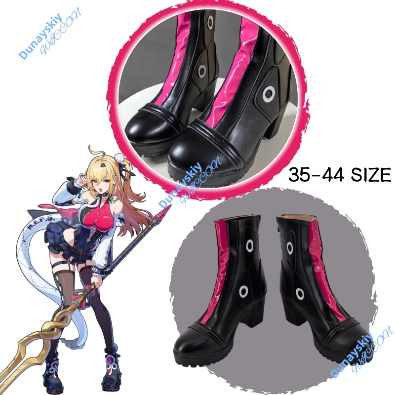 

Cissia Cosplay PU Boots Red Black Zenless Zone Zero Lovely Uniform Party Outfit for Women