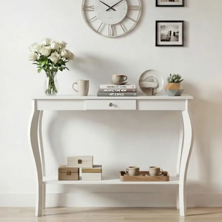 

Narrow Console Table with Drawer, Chic Accent Sofa Table, Entryway Table, 39.3 Inch