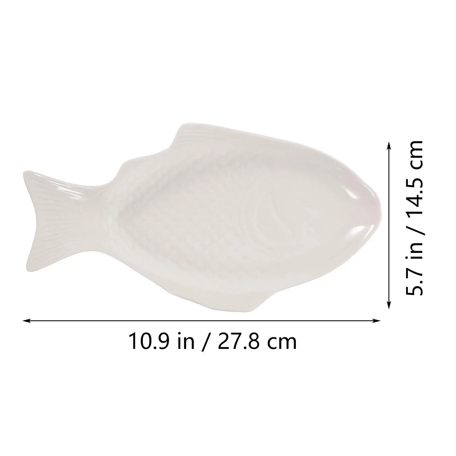 Ceramic Fish Shaped Dish Creative Tableware Serving Tray for Entertaining Catering Sushi Boat Cake Plate Snack Storage 11 Inch