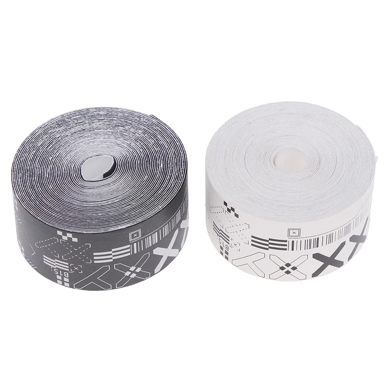 1Roll 500CM Black White Print Tennis Racket Paddle Head Protection Tape PU Stickers For Beach Pickleball Racket Sport Parts