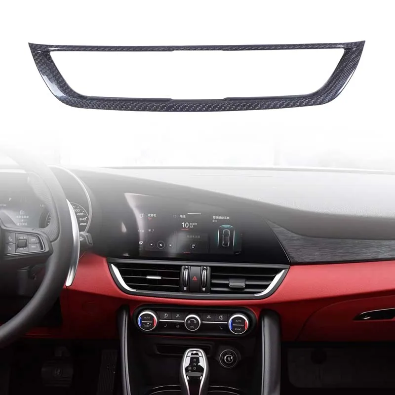 

1Pcs Real carbon fiber For Alfa Romeo Giulia 2017-2020 car center control air outlet frame decorative sticker Car accessories