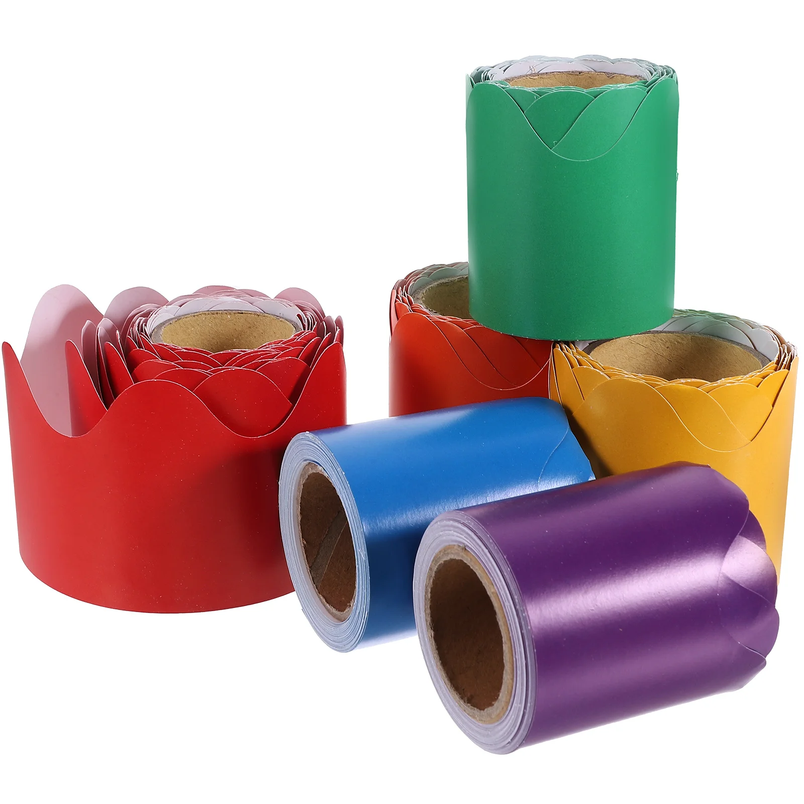 

6 Rolls Wavy Stickers Borders for Bulletin Board Sector Teacher Strips Borders. Copper Plate School Books