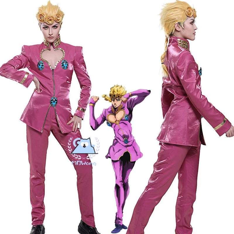 

Anime Giorno Giovanna Cosplay Costume JOJO Shoes Bizarre Encyclopedia GioGio Outfit For Hallowmas Party Adult Women Men