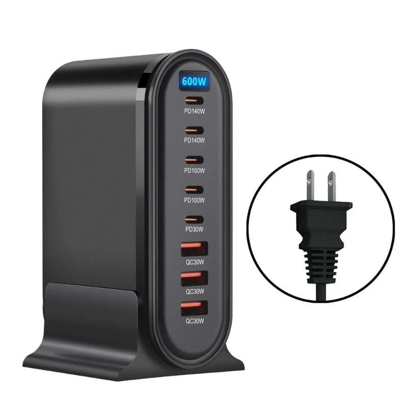 

Multidevice 600W Зарядное устройство с USB C и USB -портом для дома или в офисе
