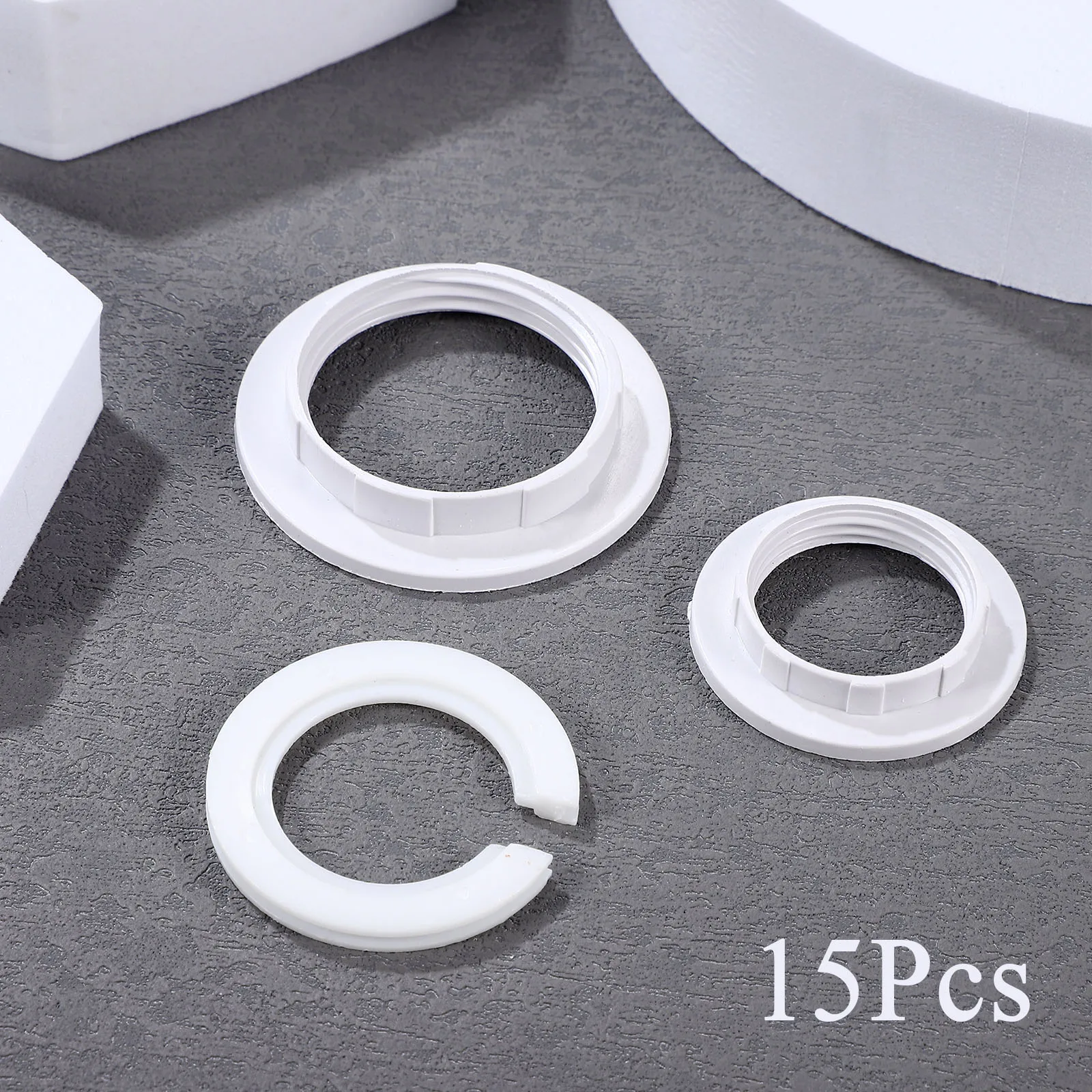 

15pcs Lamp Holder Fixing Ring Set Adjustable Plastic Light Socket Shade Converter E27 E14 Reducer Ring Kit Socket for Floor