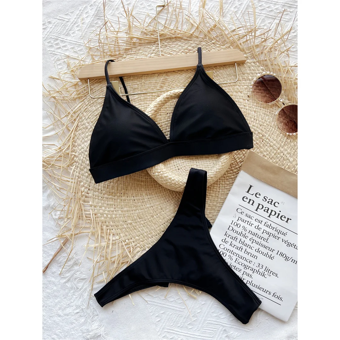 Neuer, verführerischer Bikini mit Schleife und hohem Beinausschnitt, Damen-Badeanzug, zweiteiliges Bikini-Set, gepolsterter Badeanzug, Badebekleidung, Modell V3490. – Detail 9