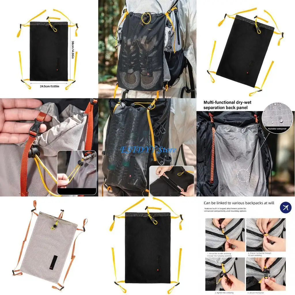 

G6DE Light weight Attachments Pouches For Hiking Backpacks Waterproof Abrasion Resistant Universals Fit Adjustable Straps
