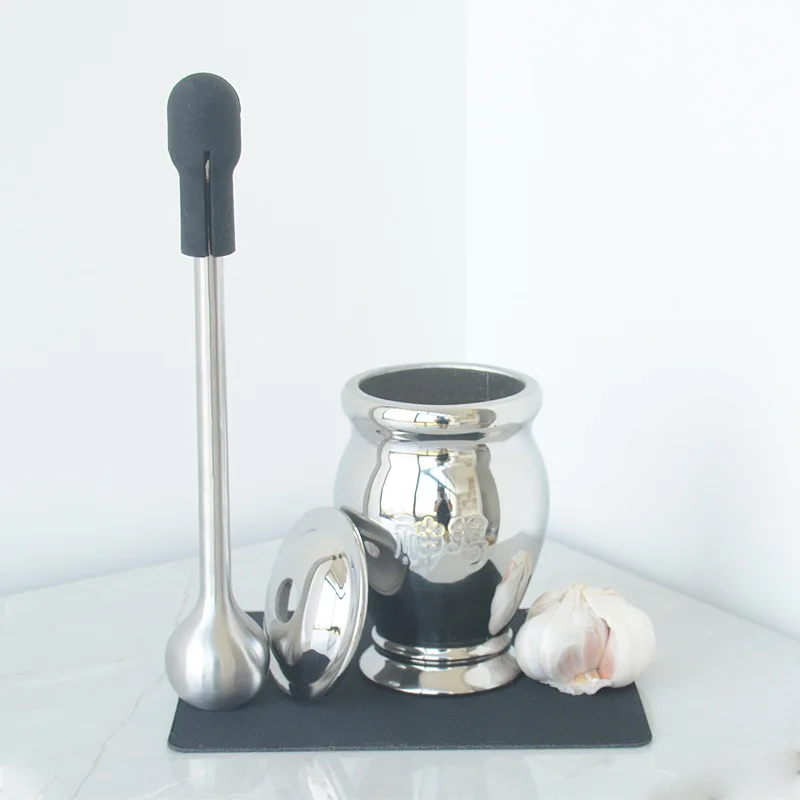

304 stainless steel garlic tamper, solid casting mortar, household manual garlic puree, tamper