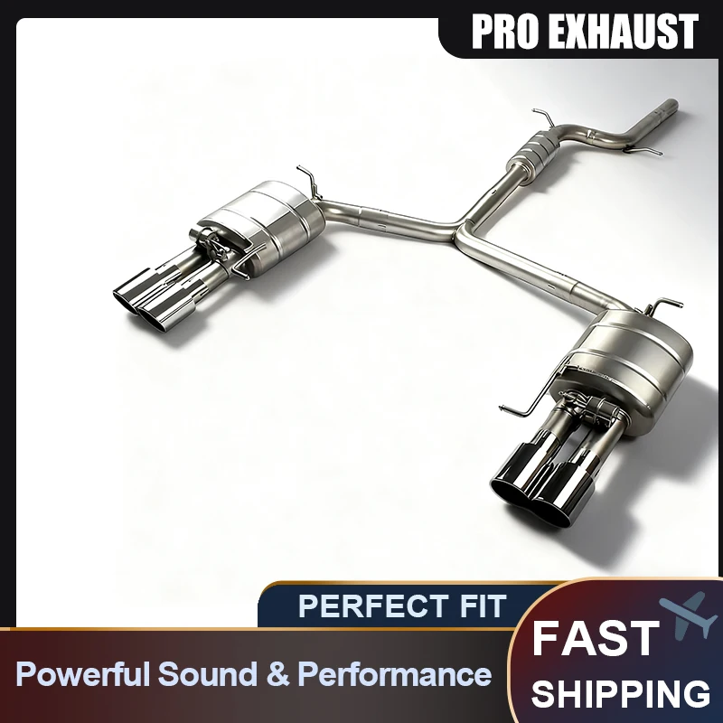 

PRO High-Performance Stainless Steel Valved Catbcak Esxhuat Muffler for Audi A4, A5 B9.5 2.0T Exhaust System with Remote Control