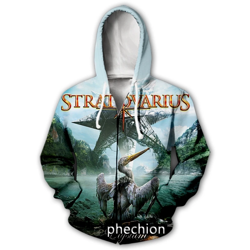 

phechion New Fashion Men/Women Stratovarius 3D Print Long Sleeve Zip Hoodies Casual Men Loose Sport Zip Hoodies Tops J19