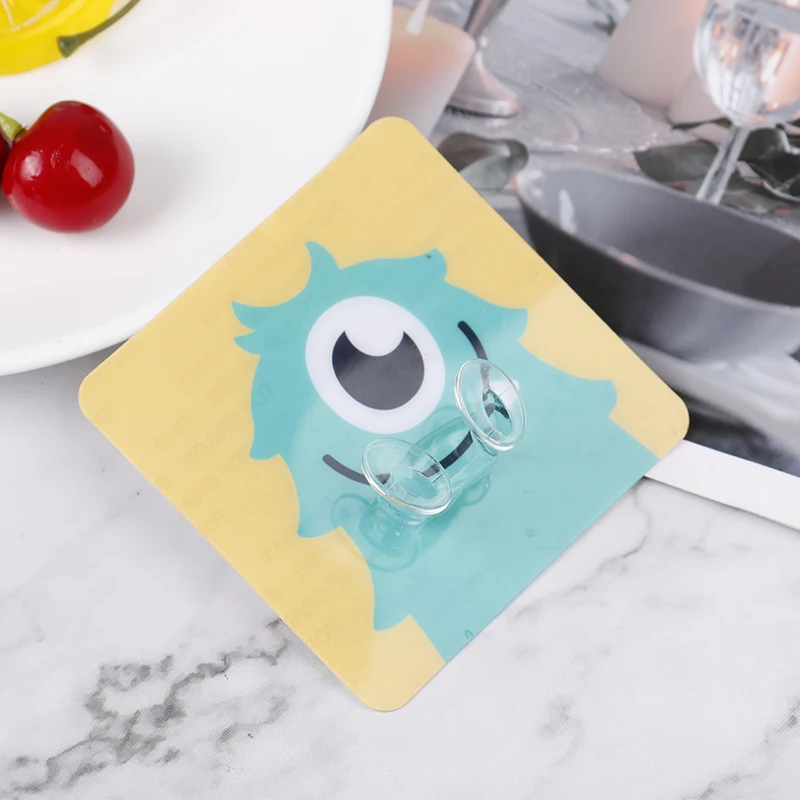 Cartoon Plug Hook Wall Self Adhesive Storage Power Cord Sticking Hook Random