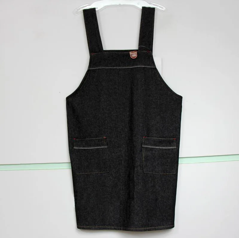 Children's Denim Printed Apron Fashion Strap Parent-child Thickened Smock Painting LOGO Apron