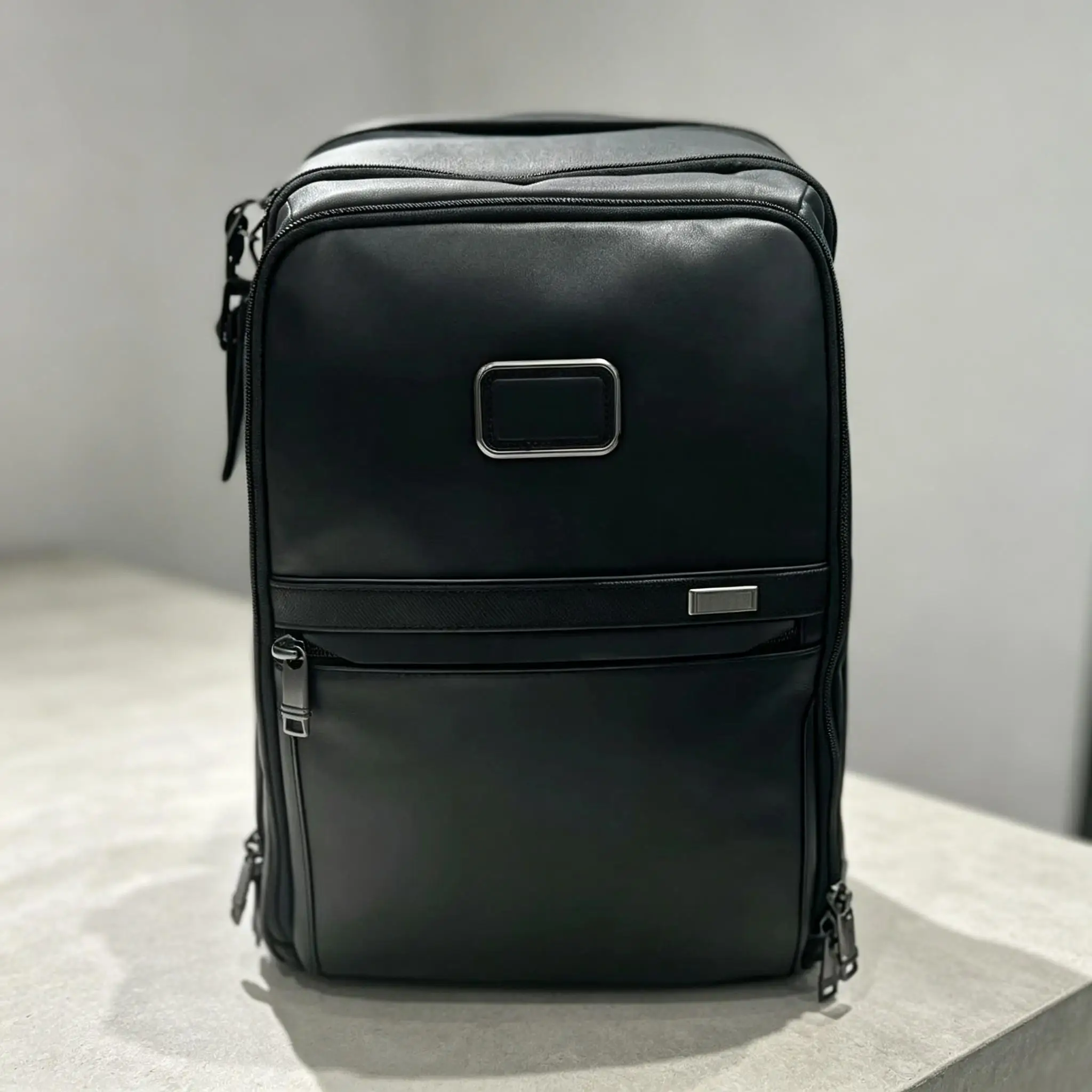 Multi-function Light Leather Casual Backpack for Men, Minimalist School Bag