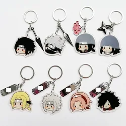 Anime Naruto Keychain Peripheral Q Version Acrylic Keychain Naruto Figure Sasuke Schoolbag Pendant Accessories Small Gift