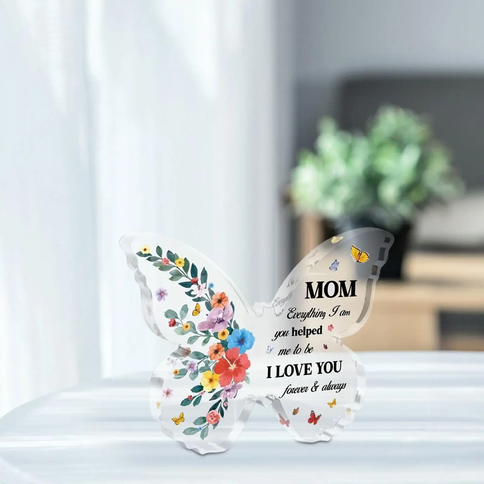 Acrylic Plaque for Mom Tabletop Decoration Acrylic Butterfly